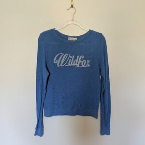 Wildfox Logo Long Sleeve Pullover Blue XS